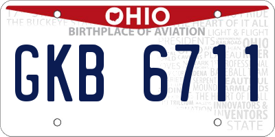 OH license plate GKB6711