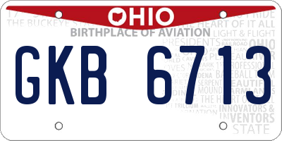 OH license plate GKB6713