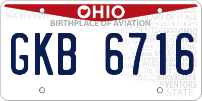 OH license plate GKB6716
