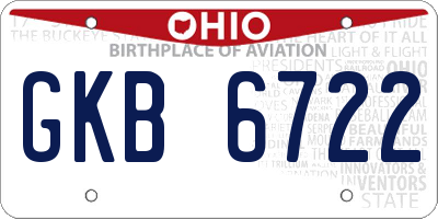OH license plate GKB6722