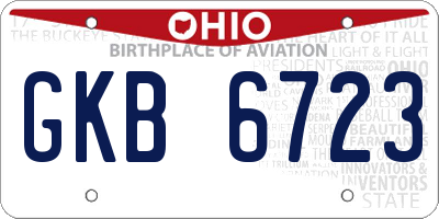OH license plate GKB6723