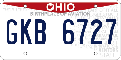OH license plate GKB6727