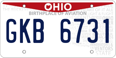 OH license plate GKB6731