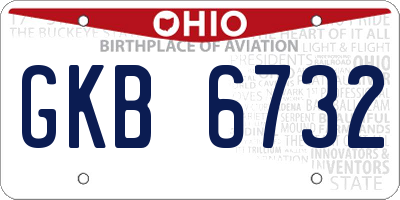 OH license plate GKB6732
