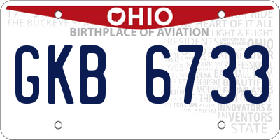 OH license plate GKB6733