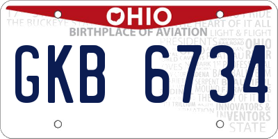 OH license plate GKB6734