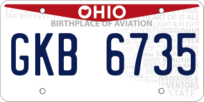 OH license plate GKB6735