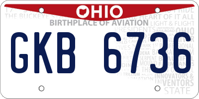 OH license plate GKB6736