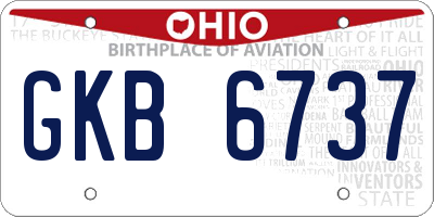 OH license plate GKB6737