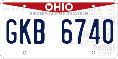 OH license plate GKB6740