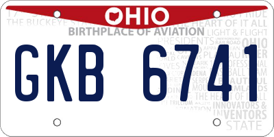 OH license plate GKB6741