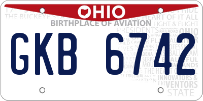 OH license plate GKB6742