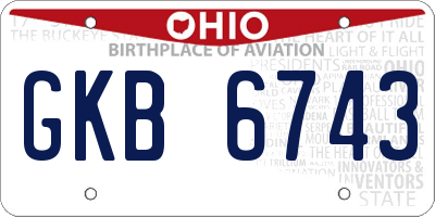OH license plate GKB6743