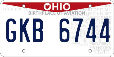 OH license plate GKB6744