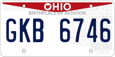 OH license plate GKB6746