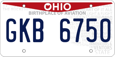 OH license plate GKB6750