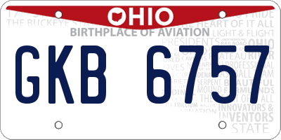 OH license plate GKB6757