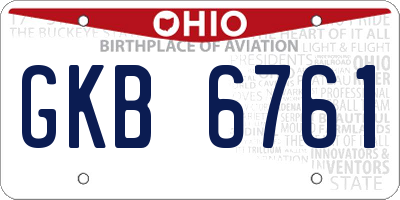 OH license plate GKB6761
