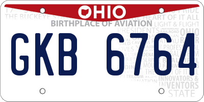 OH license plate GKB6764