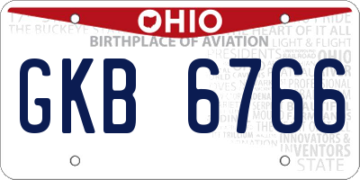 OH license plate GKB6766