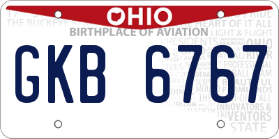 OH license plate GKB6767