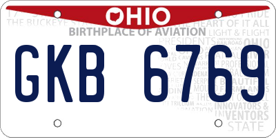 OH license plate GKB6769