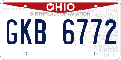 OH license plate GKB6772