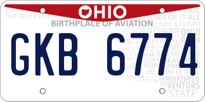 OH license plate GKB6774