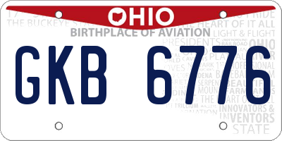 OH license plate GKB6776