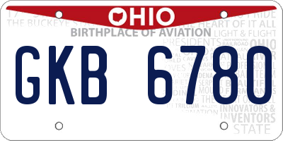 OH license plate GKB6780