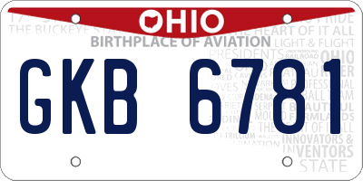 OH license plate GKB6781