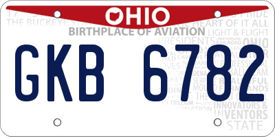 OH license plate GKB6782