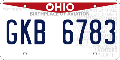 OH license plate GKB6783