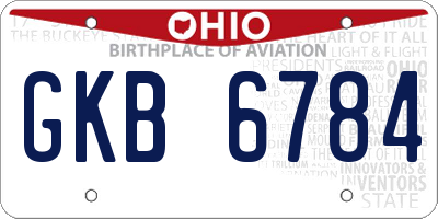OH license plate GKB6784