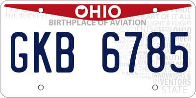OH license plate GKB6785
