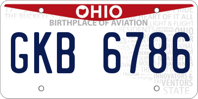 OH license plate GKB6786