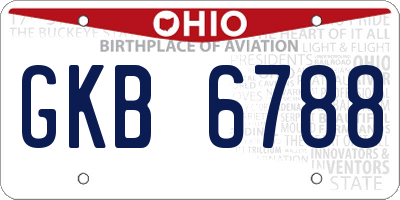 OH license plate GKB6788