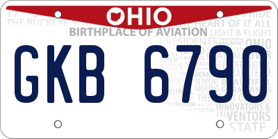 OH license plate GKB6790