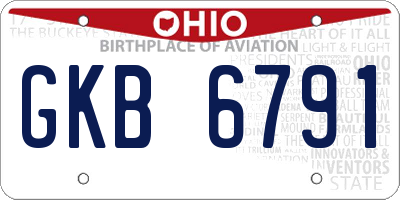 OH license plate GKB6791