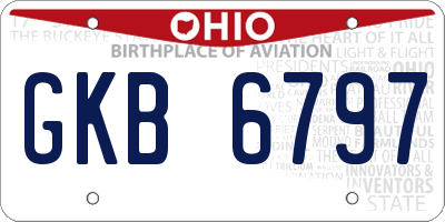 OH license plate GKB6797