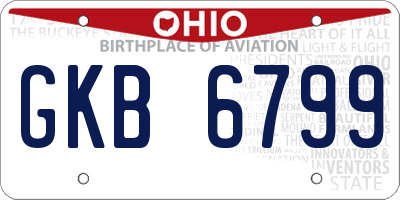 OH license plate GKB6799