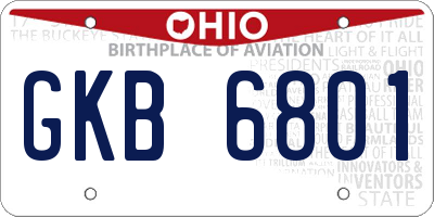 OH license plate GKB6801