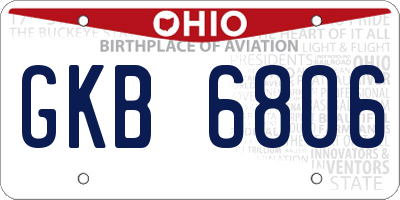 OH license plate GKB6806