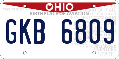 OH license plate GKB6809