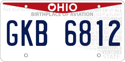 OH license plate GKB6812