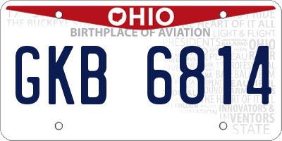 OH license plate GKB6814