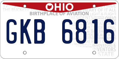 OH license plate GKB6816