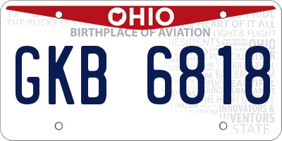 OH license plate GKB6818