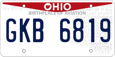 OH license plate GKB6819