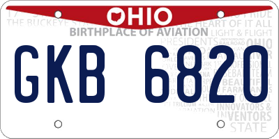OH license plate GKB6820